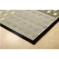 イケヒコ キッチンマット 国産い草 シンプル 滑りにくい加工 『プチブロック』 幅2400×奥行430mm グレー  1枚（直送品）