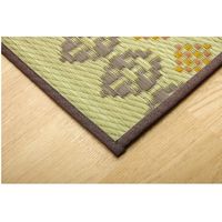 イケヒコ キッチンマット 国産い草 シンプル 滑りにくい加工 『お花畑』 幅1800×奥行430mm グレー  1枚（直送品）