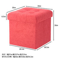 不二貿易 ディノ ボックススツール mini 幅300×奥行300×高さ300mm レッド 86850 1セット(4台入)（直送品）