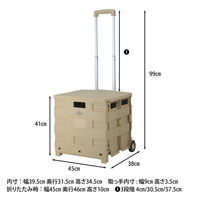 不二貿易 フォールディングキャリーカート L 蓋付き BE 86440 1個