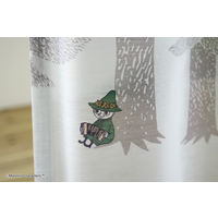 スミノエ ムーミン レースカーテン プートボーダー ボイル 100×133cm グレー 4549781277592 1枚