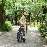 レップ ショッピングカート カートセット 保冷保温 40L フラワー ブラック 1個 キャリーカート1WAY  買い物 荷物運び COCORO