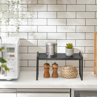 武田コーポレーション スタッキング可能なキッチンラック伸縮式 K3-SKS35BK 1セット(1個×6)