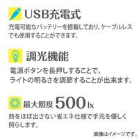 ナカバヤシ USB充電式 LEDデスクライト ホワイト UA-LED016W 1個