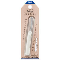 プラス はさみ フィットカットカーブ 携帯はさみ ツイッギー キャップレス アイボリー 36689 1セット(1個×5)