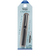 プラス はさみ フィットカットカーブ 携帯はさみ ツイッギー キャップレス ブラック 36690 1セット(1個×5)