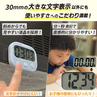 タニタ（TANITA） 抗菌でか見えタイマー キッチンタイマー ブルーグレー TD429BL TD-429-BL 1個