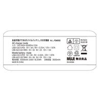 無印良品 急速充電ができるモバイルバッテリー付充電器（5000mAh USB-C/A） MJ-PSMB50 良品計画