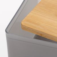 バンブー蓋ティッシュケース グレー（ソフトパックティッシュ対応） LAKOLE/ラコレ