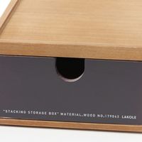 スタッキングウッドストレージボックス（M） ブラック LAKOLE/ラコレ