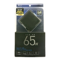 ナカバヤシ USB PD対応（65W） USB-ACアダプタ 2ポートタイプ 黒 IPA-C08/BK 1個