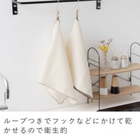 &NE マルチに活躍 大きなディッシュタオル 食器拭き クロス メッシュ生地 約60×35cm ナチュラルブラウン 1枚 日本製 エヌ・エレファント
