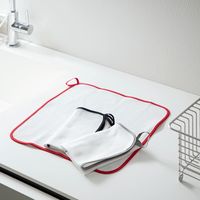 &NE nikii ディッシュクロス 食器拭き ふきん レッド ループ付き 1枚 エヌ・エレファント