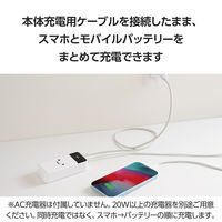 モバイルバッテリー 大容量 残量表示 USB-C/A 30W 10000mAh DE-C51L-10000WF エレコム 1個