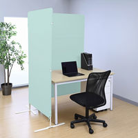 アスクル　マルチワーク　制菌・防炎クロススクリーン 幅800×奥行500×高さ1800mm　グリーン　1台 オリジナル