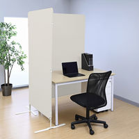 アスクル　マルチワーク　制菌・防炎クロススクリーン 幅800×奥行500×高さ1800mm　サンドベージュ　1台 オリジナル