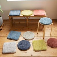 エヌ・エレファント &NE 低反発シャギーチェアパッド Mix シカク ベージュ 四角 敷パッド チェアマット 滑り止め 1個