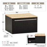 【軒先渡し】B.Bファニシング TREE 引き出しブレッドケース 幅400×奥行350×高さ250mm TRKS0244KIBLK 1台（直送品）