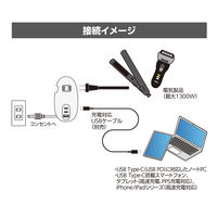 ナカバヤシ モバイルUSB-ACタップ PD対応 65W ホワイト JYU-ACU012W 1個
