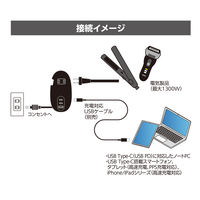 ナカバヤシ モバイルUSB-ACタップ PD対応 65W ブラック JYU-ACU012BK 1個