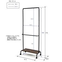 フクダクラフト キャスター付き2段ハンガー HS-C170 VBR 1台（直送品）