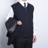 【ヒートベスト】 山善 YAMAZEN ニット暖かベスト （服のみ） ネイビー M YNHV-2024-M 1着