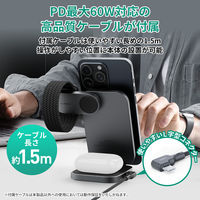 AUKEY ワイヤレス充電器 Qi2 3-in-1 Wireless Charger 15W LC-MC312-GY 1個