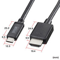 サンワサプライ TYPE C-HDMI変換ケーブル 8K対応 5m KC-ALCHD8K50 1本