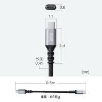 サンワサプライ  USB 2.0 Type-Cケーブル（C-C・ストレート・60W・0.5m） KU-CCP6005TK（直送品）