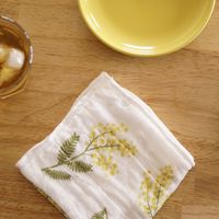 しあわせ重ねふきん 7枚重ね 蚊帳生地ふきん 台ふきん 食器拭き 30×30cm ミモザ 日本製 1枚 藤栄