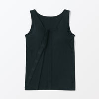 【レディース】無印良品 婦人 前開きカップ入りタンクトップ 婦人M 黒 良品計画