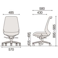【設置込】イトーキ ノナチェア 肘無し ベースカラー ブラック ナイロンキャスター プラムパープル　 1脚（直送品）
