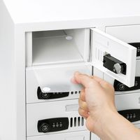 サンワサプライ スマートフォン保管庫 10台収納 個別ロック ダイヤル錠 幅340×奥行340×高さ432mm CAI-CABSP51 1台（直送品）