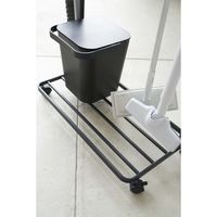 山崎実業 ベランダ収納&掃除道具収納ラック キャスター付き タワー 幅725×奥行350×高さ1410mm ブラック 774347 1個（直送品）