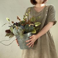 スパイス ハロウィン ブリキポットアレンジ パンプキン XHHK3910 1個（直送品）