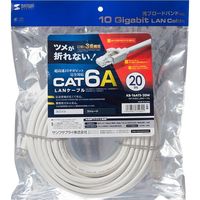 サンワサプライ カテゴリ6A LANケーブル KB-T6ATS-20BK 1個