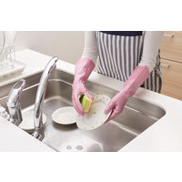 【ビニール手袋】 ショーワグローブ ナイスハンドさらっとタッチセミロング NHDSSL-MP パールピンク 1双