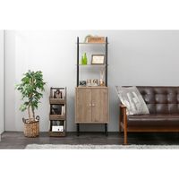 アイリスオーヤマ アイアンウッドストレージラック ブラック/アッシュブラウン IWSR-480 1台