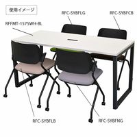 アール・エフ・ヤマカワ SYネスティングチェア 肘無し ファブリック ラテベージュ RFC-SYBFLB 1箱（4脚入） 幅609mm キャスター付き