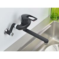 カクダイ GA-BA007 シングルレバー混合栓 ブラック 1個（直送品）