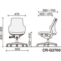 【組立設置込】コクヨ Gufo オフィスチェア ローバック 肘なし ポリ巻キャスター ブラック×プルシアンブルー 1脚（直送品）