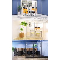 Netforce GOOLOO パーテーション アクリル(透明) 幅900×奥行32×高さ1600mm シルバー 1枚（直送品）