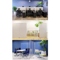 Netforce GOOLOO パーテーション クロス 布張り 間仕切り 幅1200×奥行32×高さ1200 シルバー×ライトグレー（直送品）