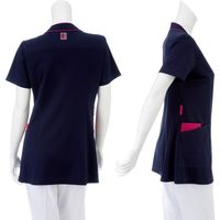 ナガイレーベン 女子スクラブ ネイビー+ピンク M RF-5102 1枚　スクラブ　レディース　ナース