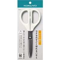 コクヨ はさみ サクサ フッ素 グルーレス刃 ホワイト ハサミ HSM-PFA100W 1セット（5本）