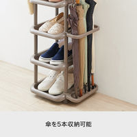 Like-it（ライクイット）シューズストレージ5段(5足) 傘立て付 アイボリー 4979625219257 1個