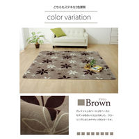 イケヒコ プランタ 柄ラグ 1850×1850mm ブラウン 1380000001077 1枚（直送品）