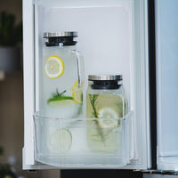 HARIO（ハリオ）冷水筒 ピッチャー 750ml 耐熱ガラス製 シルバー WJCAー750ーHSV 1個