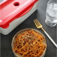 スケーター スチームパスタメーカー 電子レンジ対応 計量機能付き レッド 462639 1個（直送品）