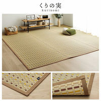 イケヒコ 小夏 い草カーペット 江戸間4.5畳 2610×2610mm レッド 1082090240502 1枚（直送品）